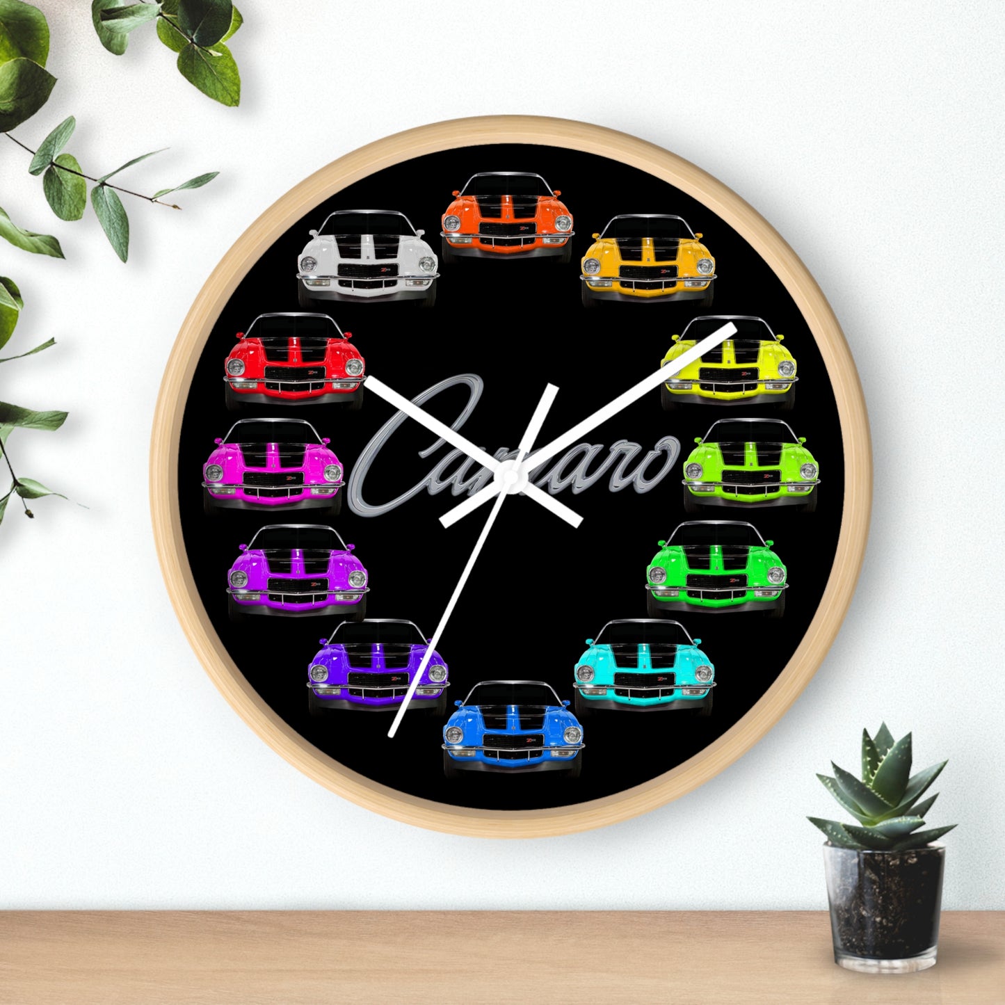1970 Wall clock Gift Decor Classic Muscle Gift,hot rod,car, Black background