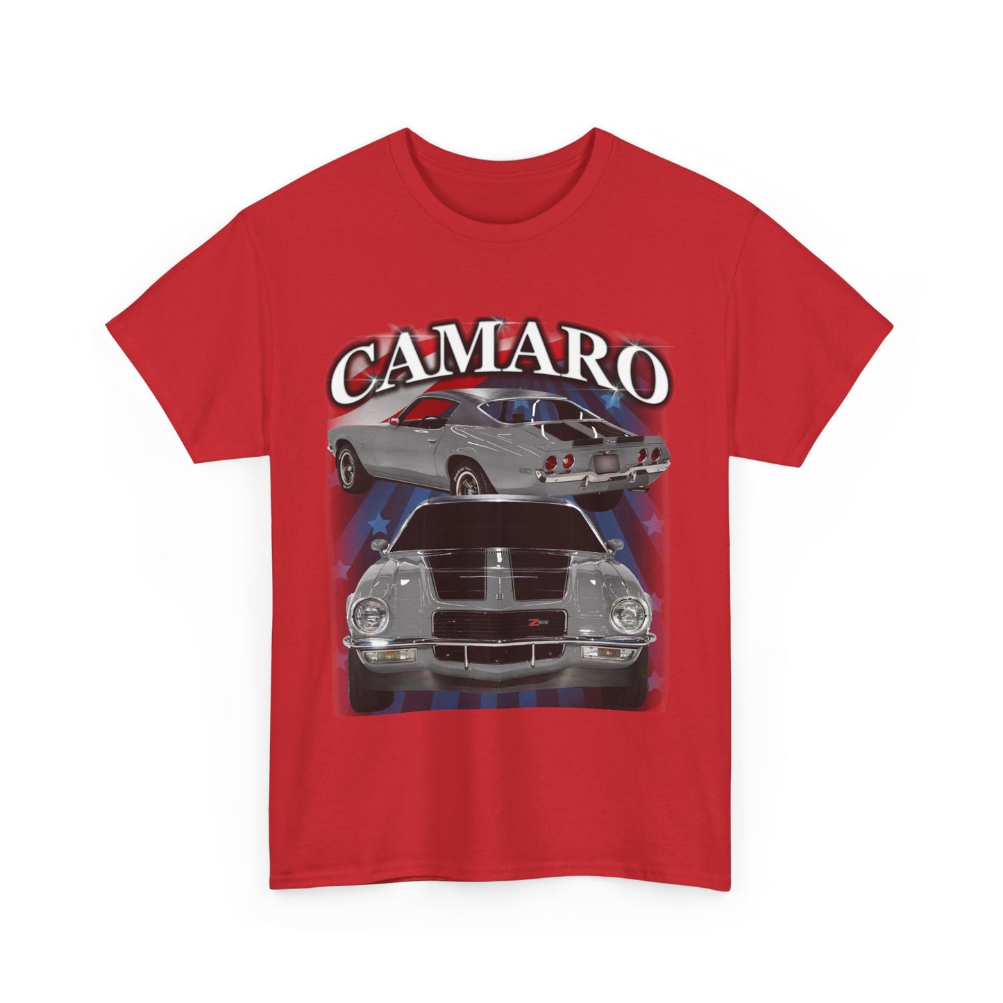 Grey Silver Black Stripe 1970 Camaro Heavy Cotton Tee T Shirt muscle car Gift