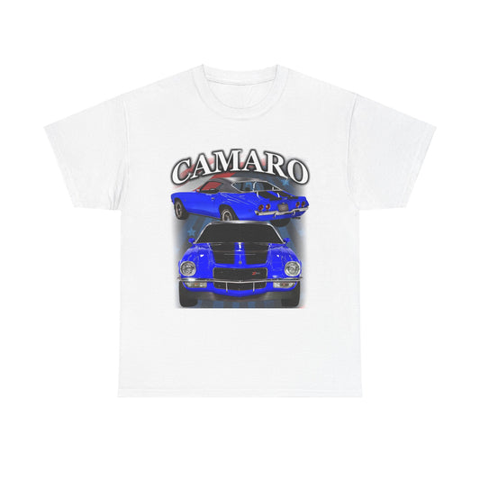 Blue Black Stripe 1970 Camaro Unisex Heavy Cotton Tee T Shirt muscle car Gift