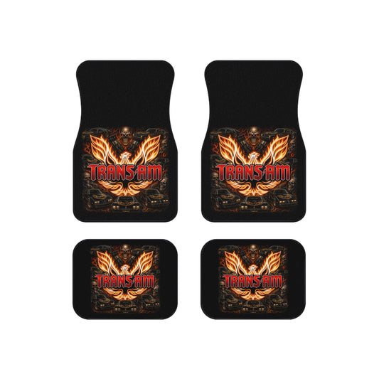 AMAZING Black,Red Logo, Firebird Trans Am,4 Car Mats ,Gift,thin, V1