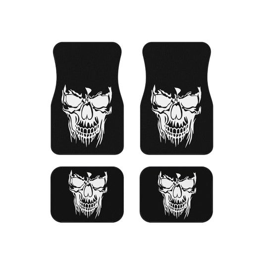 White American Flag Skull, Set of 4 Car Mats, Great Truck Van Car Gift