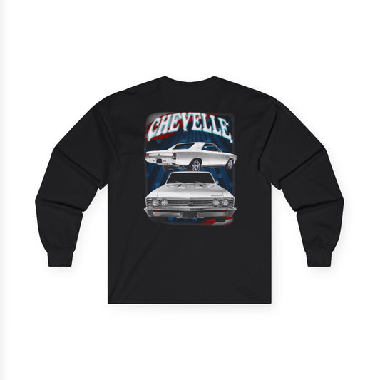 White 1967 Chevelle Ultra Cotton Long Sleeve Tee T Shirt Great Gift