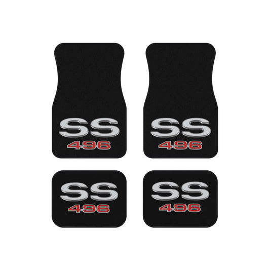SS 496 Black, Nova, Chevelle Camaro, Set of 4 Car Mats, Muscle Car Gift