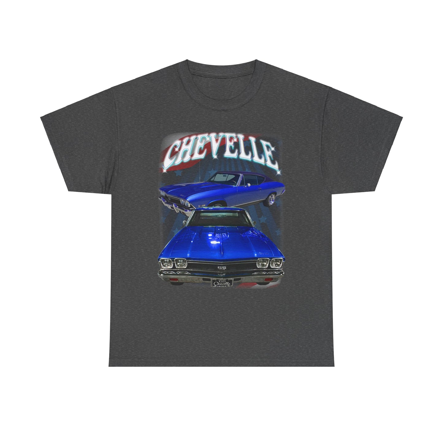 Dark Blue 1968 Chevelle Unisex Heavy Cotton Tee T Shirt muscle car Great Gift