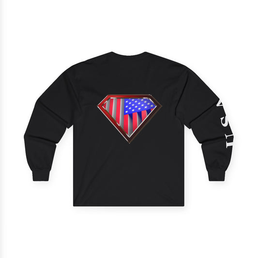 Super Patriot Ultra Cotton Long Sleeve Tee T Shirt Great Gift Man Woman