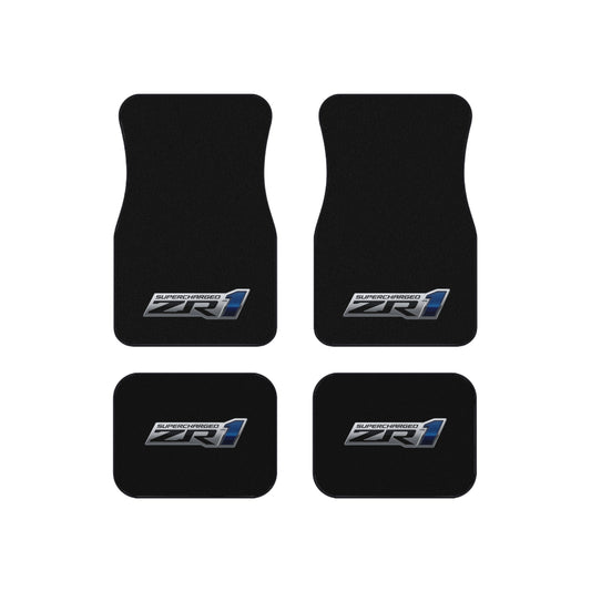 Black ZR1 Logo, Camaro Silverado Corvette, Set of 4 Car Mats,Gift,Thin V1