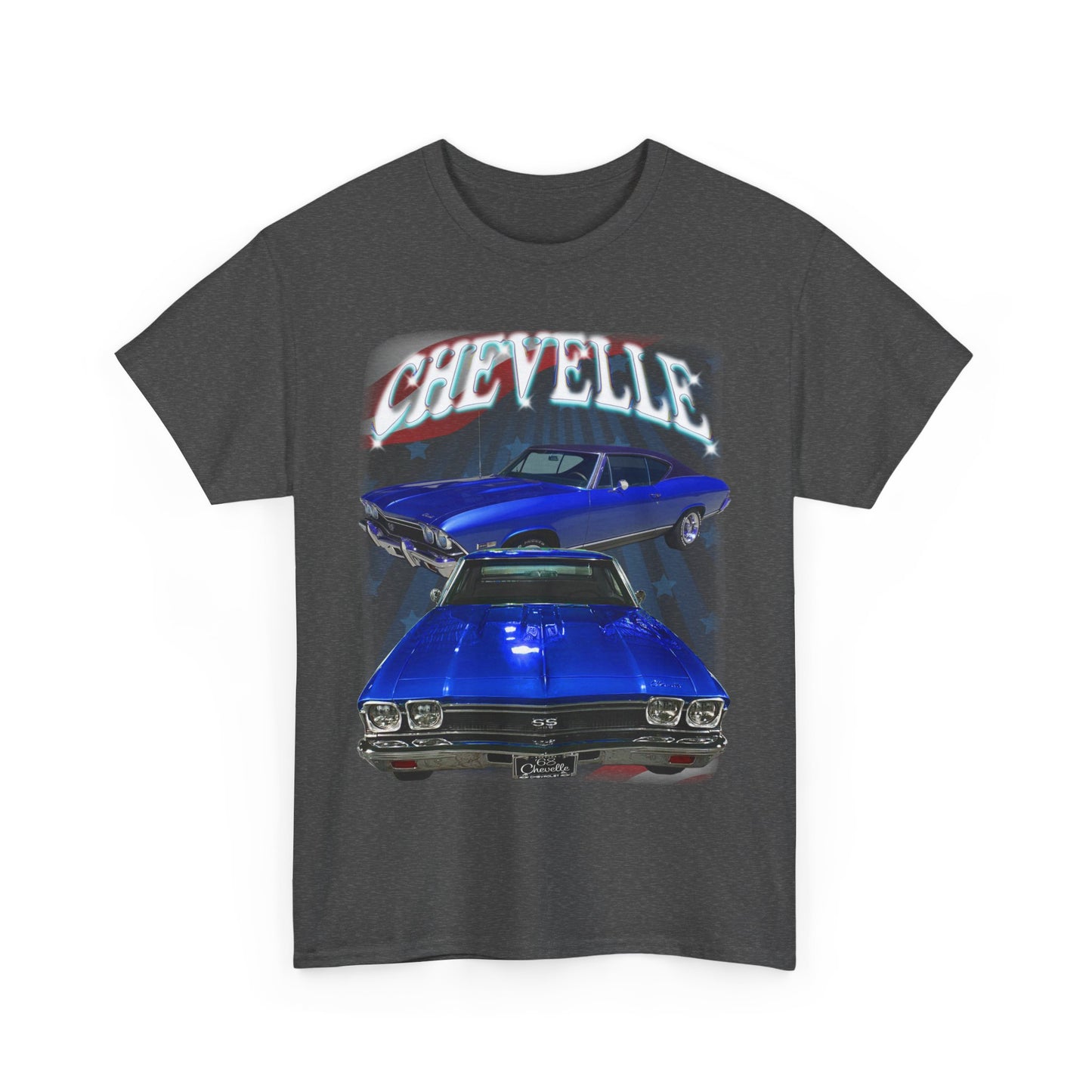 Dark Blue 1968 Chevelle Unisex Heavy Cotton Tee T Shirt muscle car Great Gift