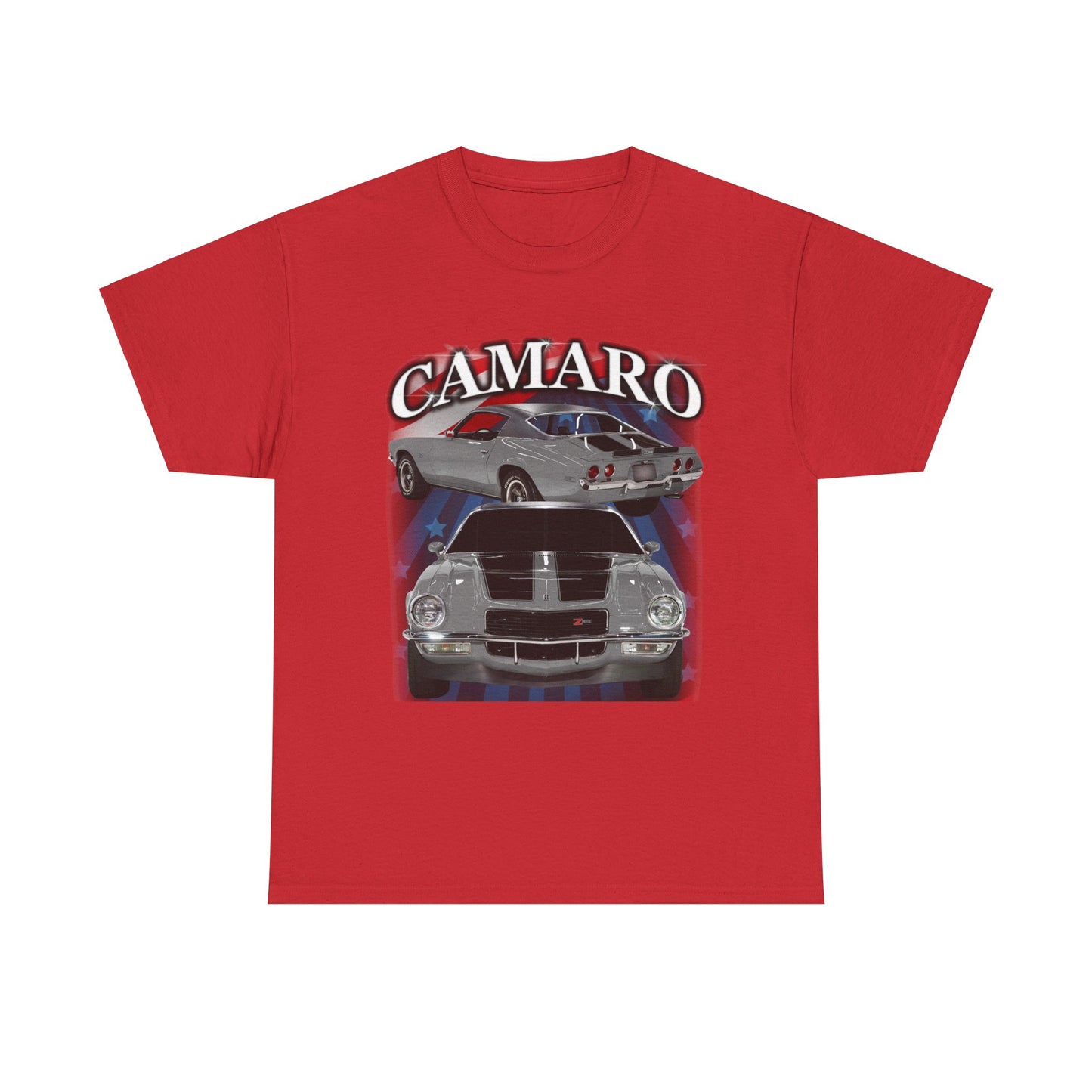 Grey Silver Black Stripe 1970 Camaro Heavy Cotton Tee T Shirt muscle car Gift