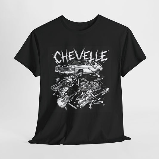 1972 Chevy CHEVELLE Classic Muscle Car Guy Gift, T Shirt Tshirt Skull Guitar v1