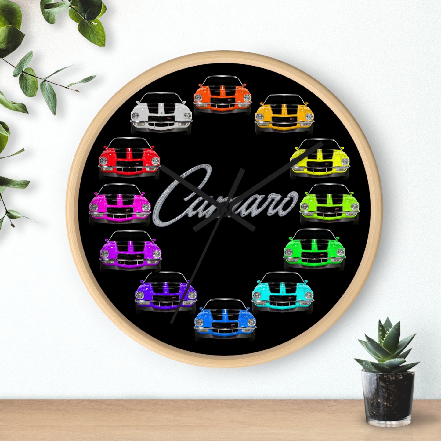1970 Wall clock Gift Decor Classic Muscle Gift,hot rod,car, Black background