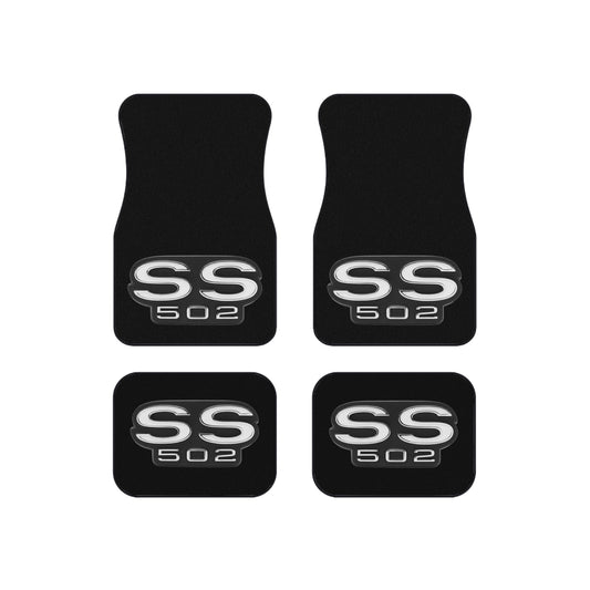 SS 502 Black, Nova Chevelle, Camaro, Set of 4 Car Mats, Muscle Car Gift