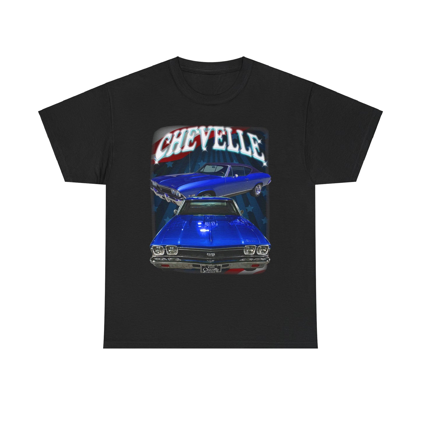 Dark Blue 1968 Chevelle Unisex Heavy Cotton Tee T Shirt muscle car Great Gift