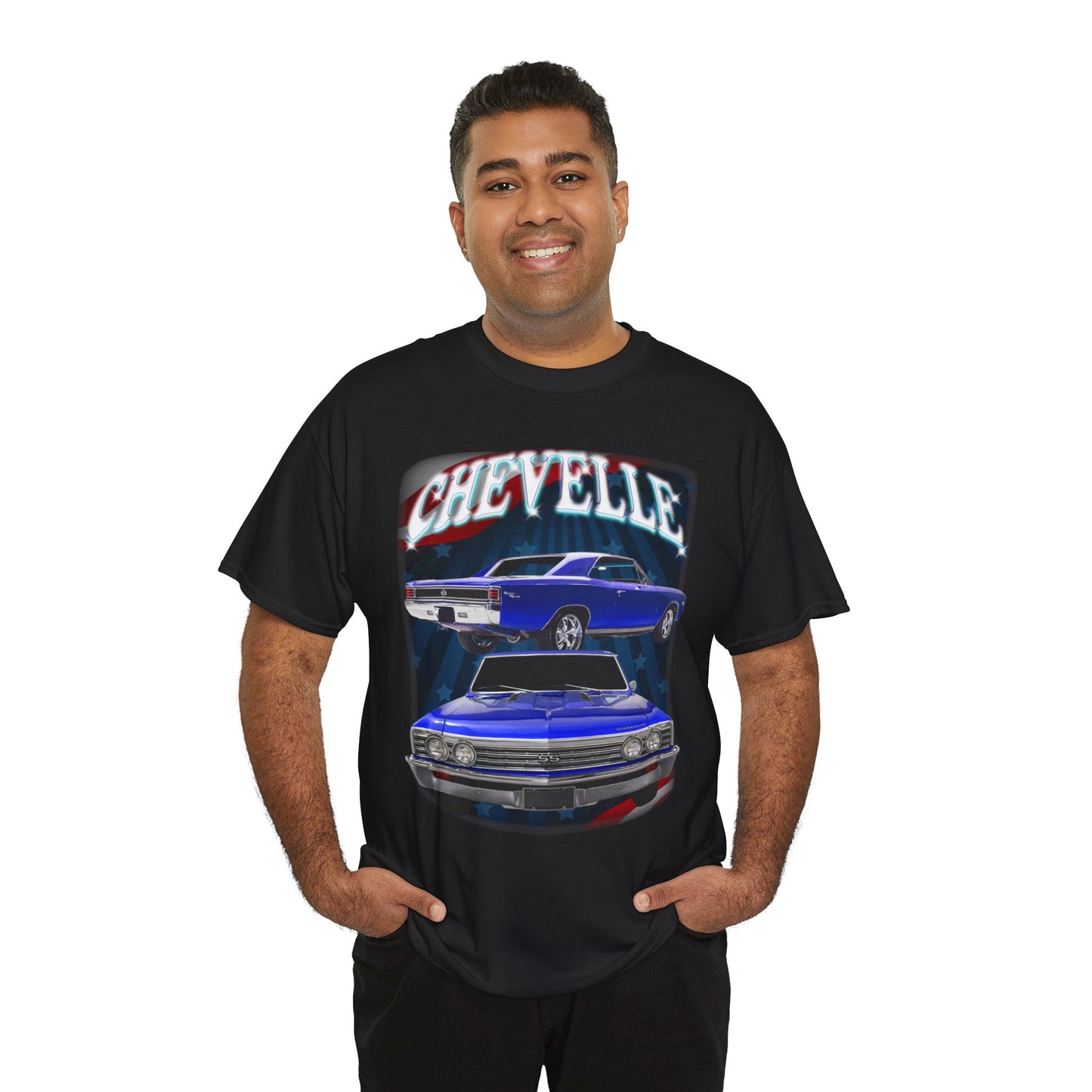 Dark Blue 1967 Chevelle Unisex Heavy Cotton Tee T Shirt muscle car Great Gift