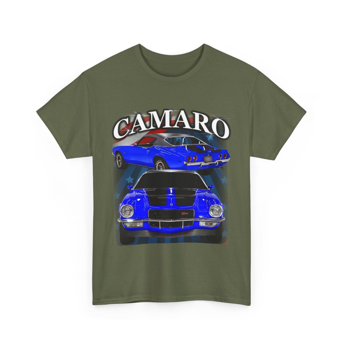 Blue Black Stripe 1970 Camaro Unisex Heavy Cotton Tee T Shirt muscle car Gift