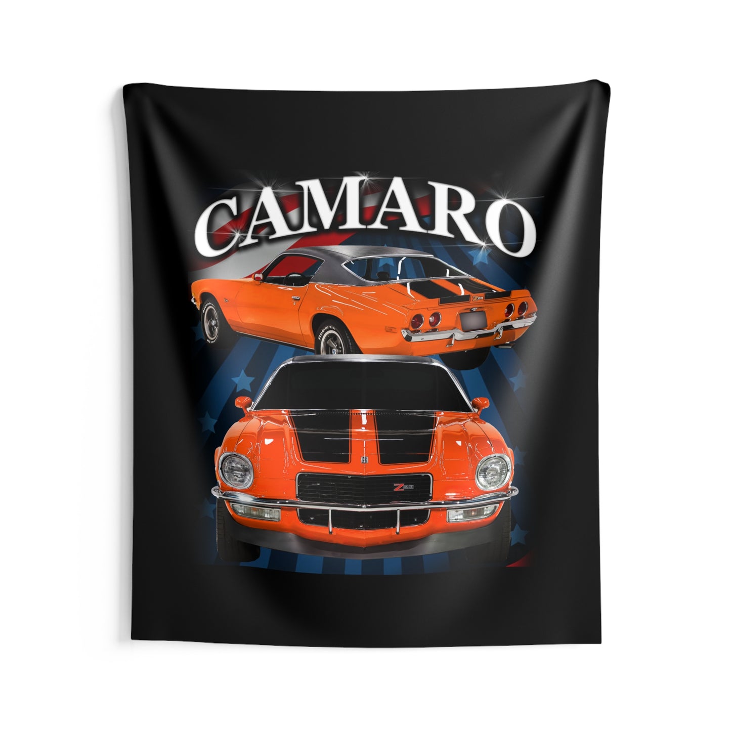 Orange 1970 Camaro Indoor Wall Tapestries Car Guy Gift