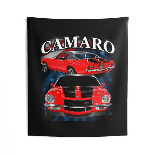 Red 1970 Camaro Indoor Wall Tapestries Car Guy Gift