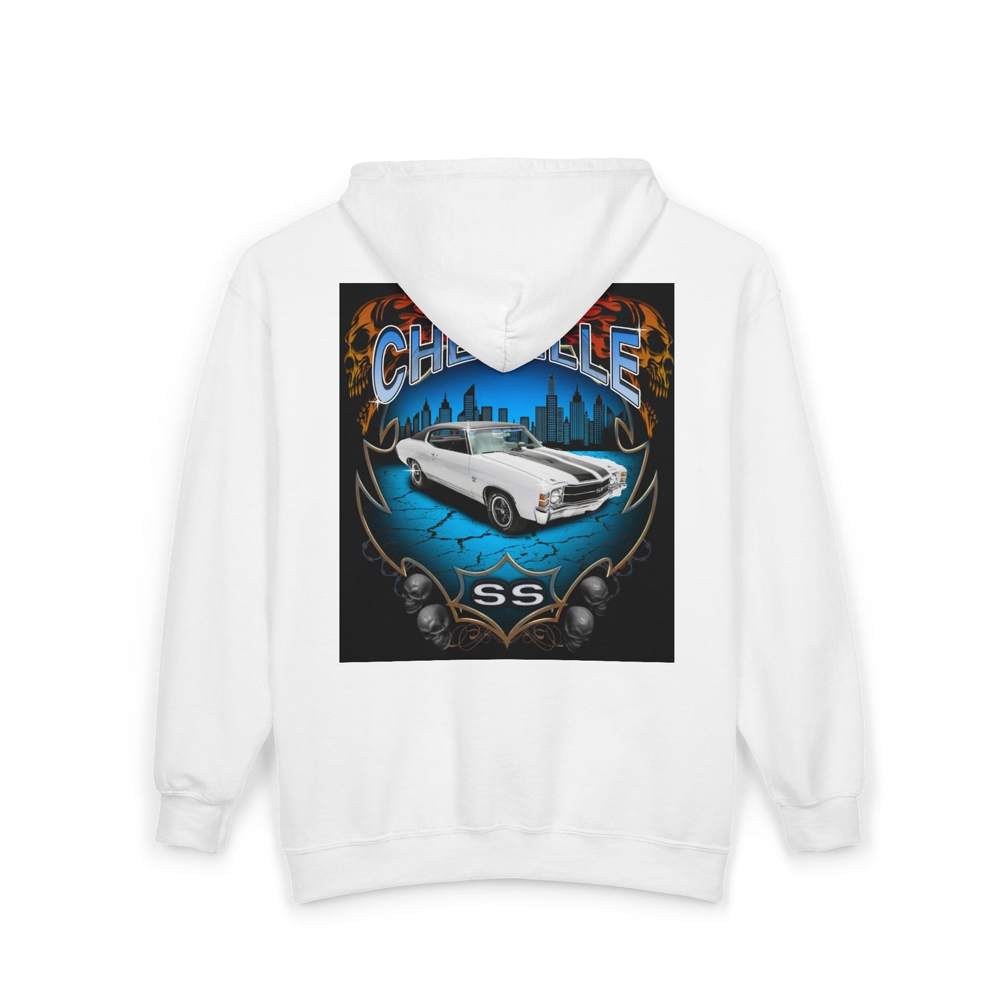 Chevelle SS Zip Hoodie - Classic Muscle Car Graphic Full-Zip Sweatshirt