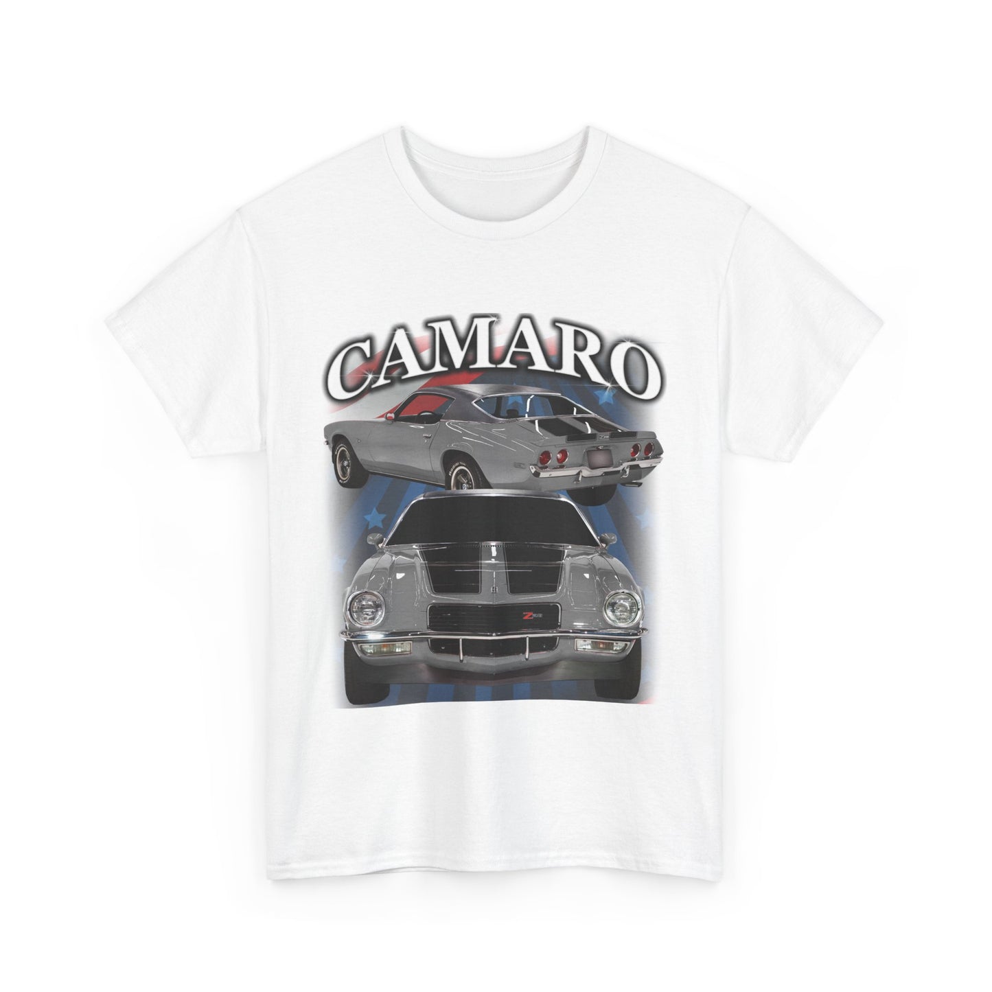 Grey Silver Black Stripe 1970 Camaro Heavy Cotton Tee T Shirt muscle car Gift