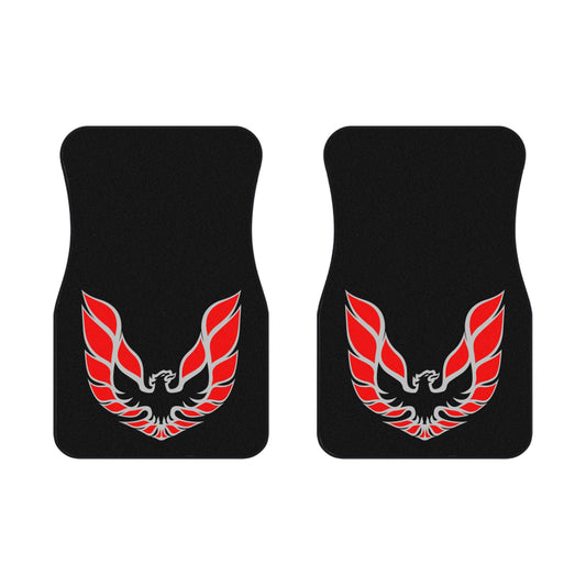 Dark Grey, WS-6 WS6, Red Logo, Firebird Trans Am, Set of 2 Mats,Muscle Car,Gift