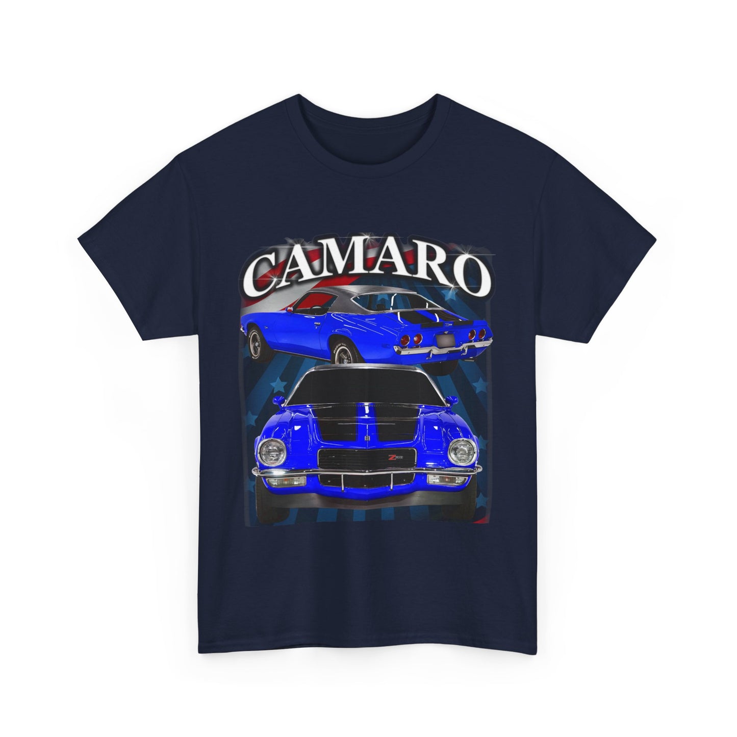 Blue Black Stripe 1970 Camaro Unisex Heavy Cotton Tee T Shirt muscle car Gift