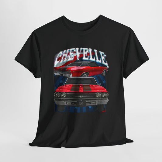 Red 1969,black stripes,Chevelle Heavy Cotton Tee T Shirt,Gift