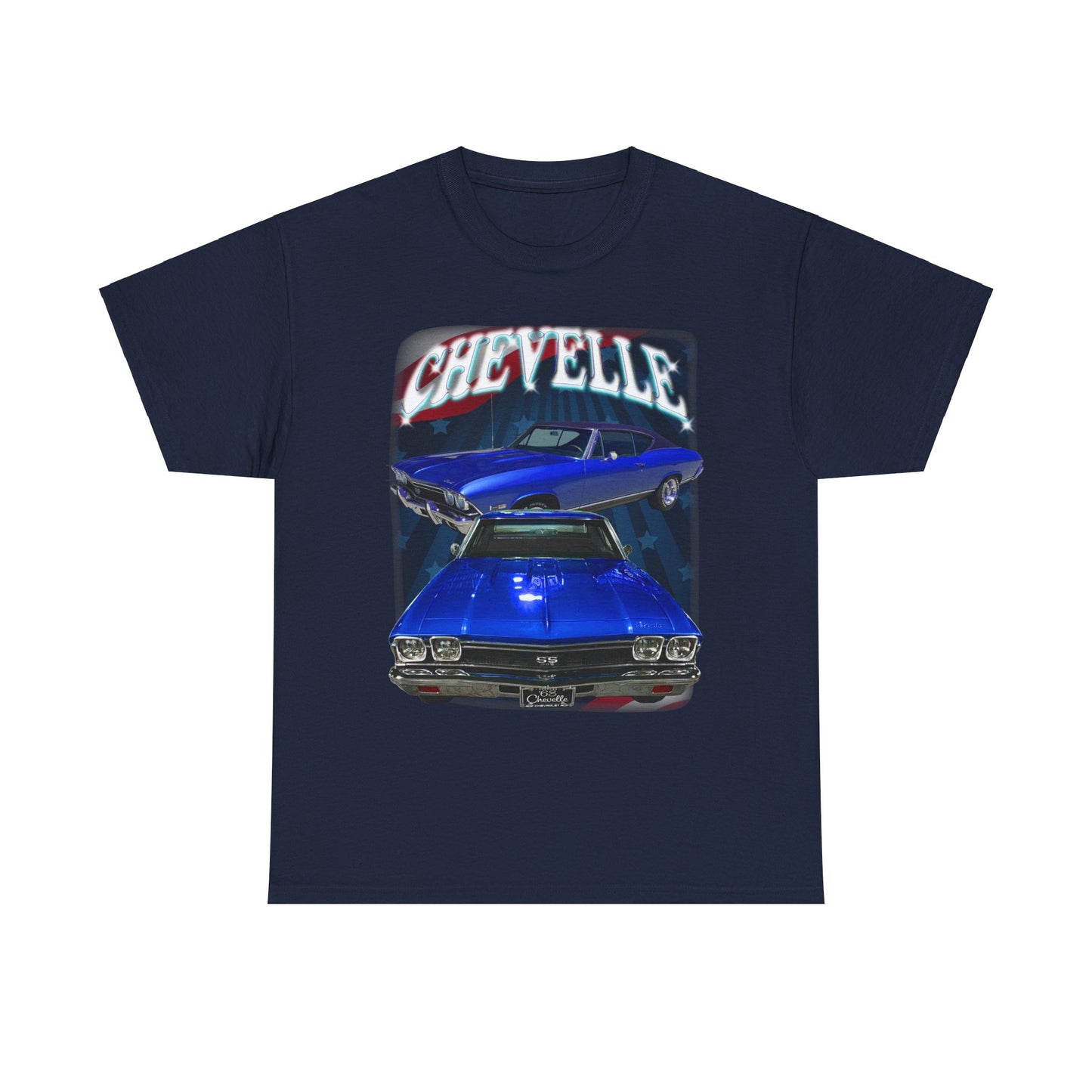 Dark Blue 1968 Chevelle Unisex Heavy Cotton Tee T Shirt muscle car Great Gift
