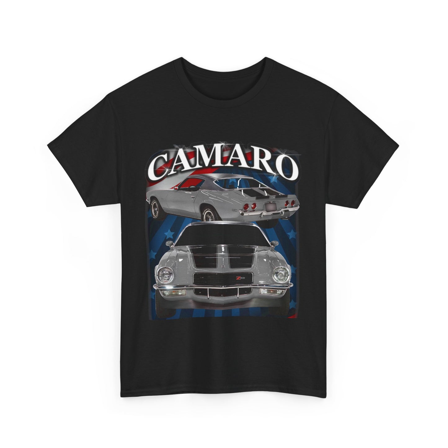 Grey Silver Black Stripe 1970 Camaro Heavy Cotton Tee T Shirt muscle car Gift