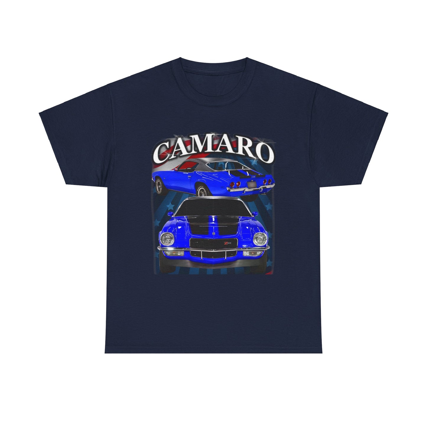Blue Black Stripe 1970 Camaro Unisex Heavy Cotton Tee T Shirt muscle car Gift