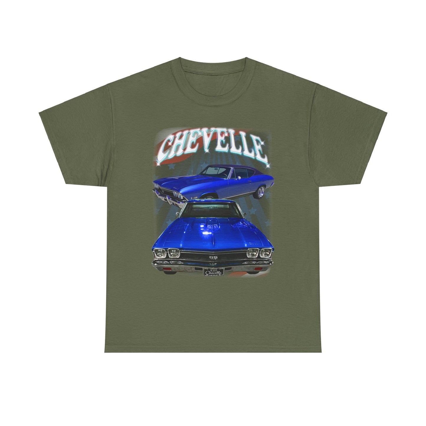 Dark Blue 1968 Chevelle Unisex Heavy Cotton Tee T Shirt muscle car Great Gift