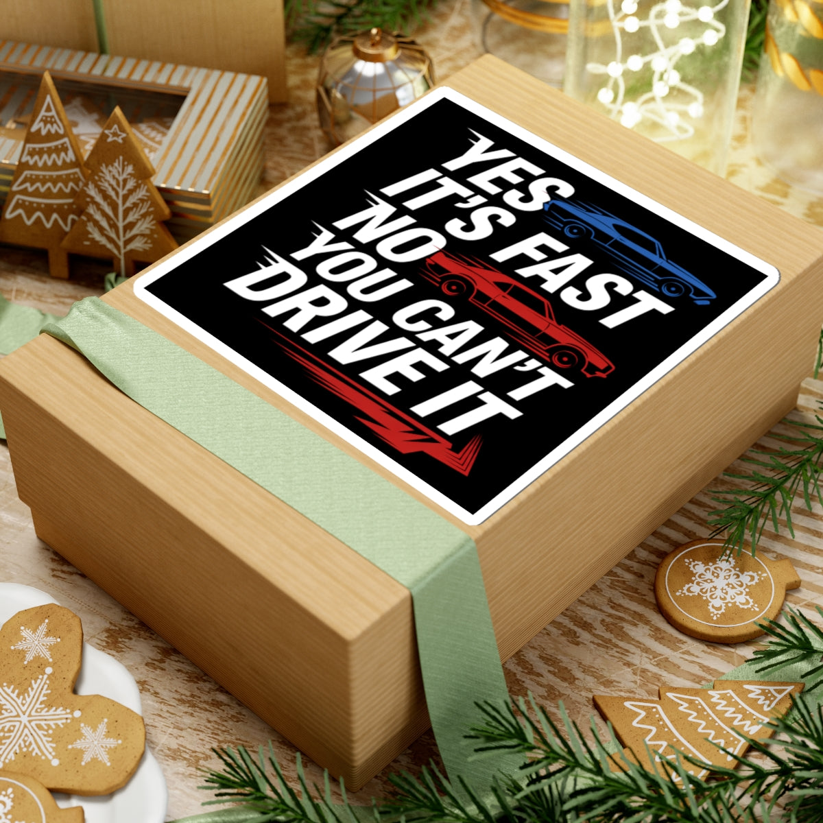 YES IT'S FAST.NO YOU CAN'T DRIVE IT,Chevelle SS Car,Gift,Kiss-Cut Stickers Black