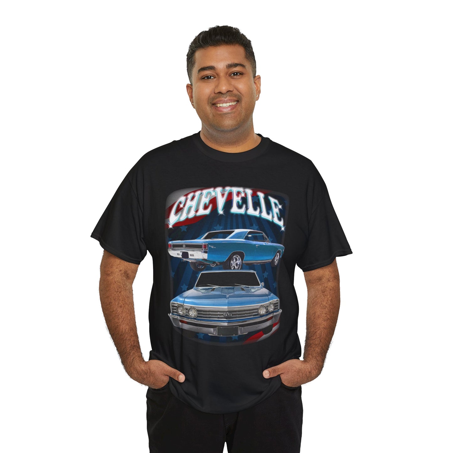 Blue 1967 Chevelle Unisex Heavy Cotton Tee T Shirt muscle car Great Gift