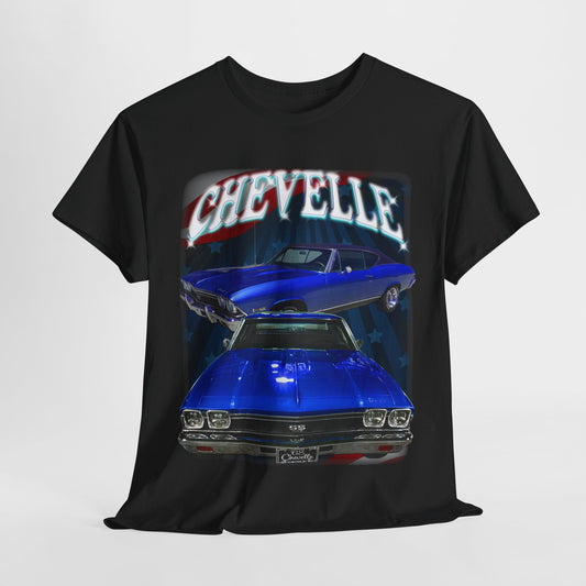 Dark Blue 1968 Chevelle Unisex Heavy Cotton Tee T Shirt muscle car Great Gift