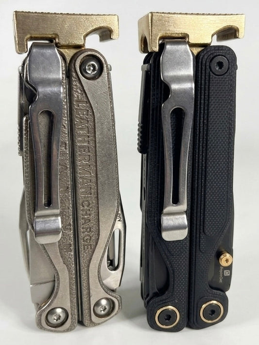 For Leatherman CHARGE & ALPHA,TT & TTI, BRASS Hammer Head Mod, Modification, Add On, CNC Made, Locking, Easy Install, Locks Closed Open, edc Upgrade cad (Copy)