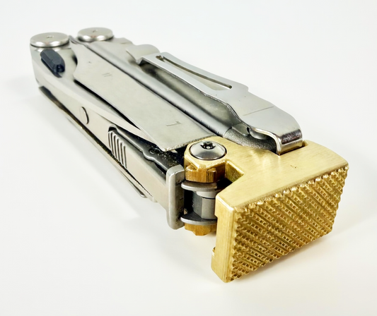 For Leatherman Wave +, BRASS Hammer Head Mod, Modification, CNC Made, Locking, Easy Install, Locks Closed Open, edc Upgrade cad
