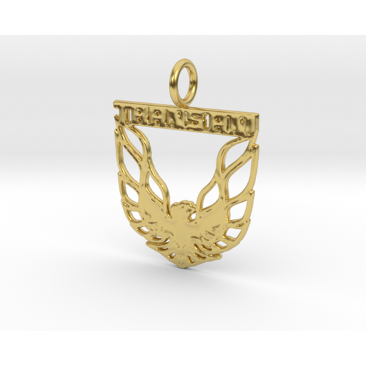 Trans Am Pendant Charm Necklace Firebird Gift 10K Gold,Silver Or Brass