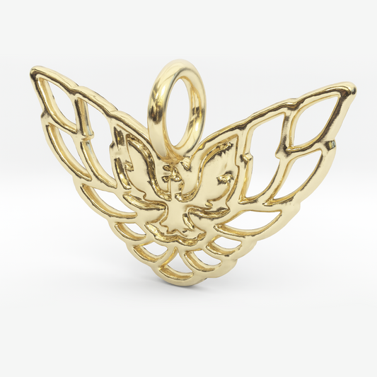 Firebird Trans Am Pendant Charm gift,10k Gold, Silver or Brass