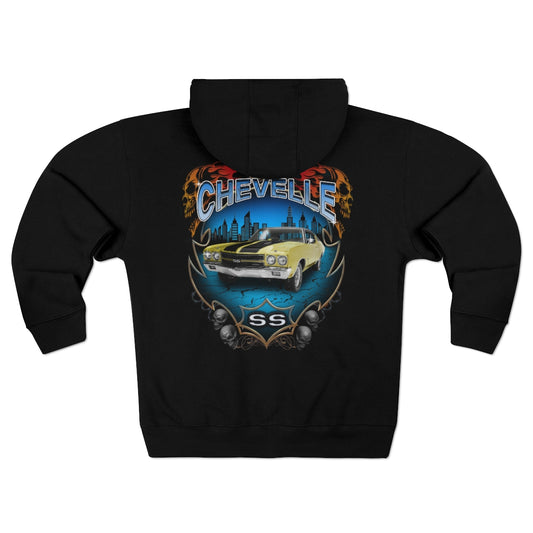 1971 Chevelle Car Guy Gift Unisex Premium Full Zip Hoodie