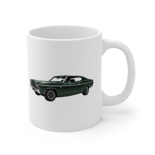 1969 Chevelle in Green Mug Car Guy Gift,lover,Camaro,GTO,firebird,nova,corvette,classic,hot rod,Chevrolet,chevy