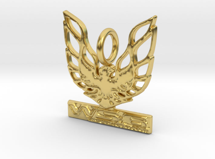 WS6 Trans Am Firebird Pendant Charm Brass Silver 3d printed