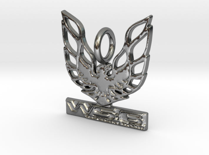 WS6 Trans Am Firebird Pendant Charm Brass Silver 3d printed