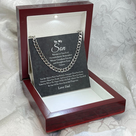 To My Son - Strong Heart - Cuban Link Chain - Gift