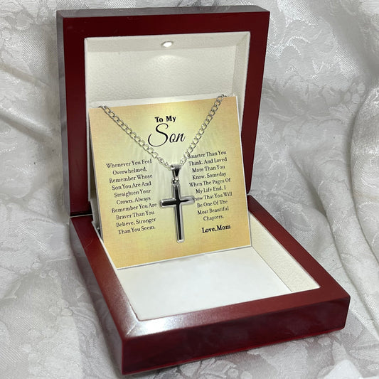 To My Son - Cross Gift Necklace - From Mom