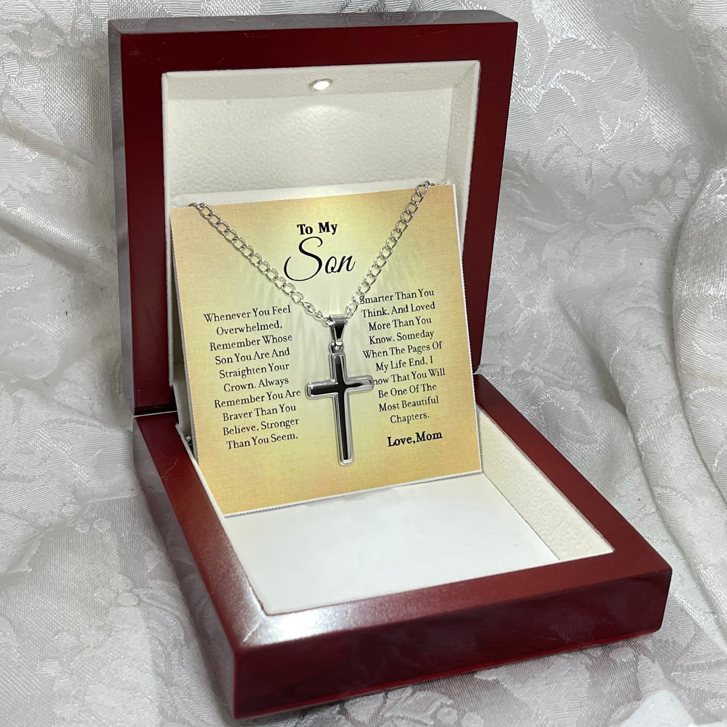 To My Son - Cross Gift Necklace - From Mom