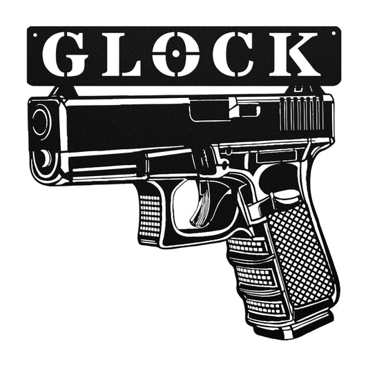 Laser Cut Steel Glock Gun Sign Wall Art Home Decor Man Cave