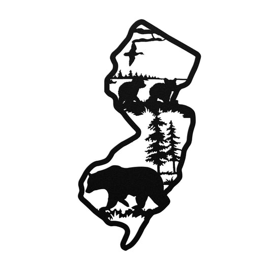 New Jersey Black Bear Nature Scene Metal Wall Art