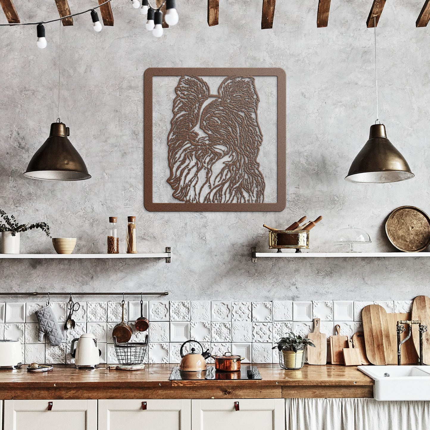 PAPILLON METAL WALL CUT OUT SIGN WALL ART PET GIFT