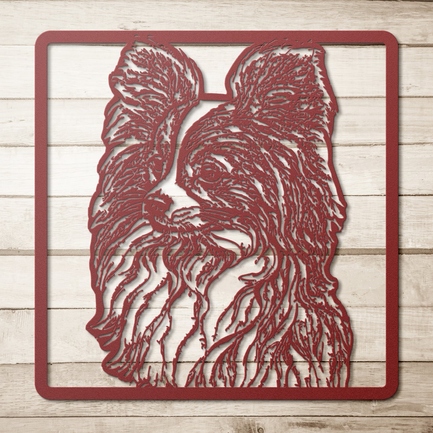 Papillon Metal Wall Cut Out Sign Wall Art Pet Gift