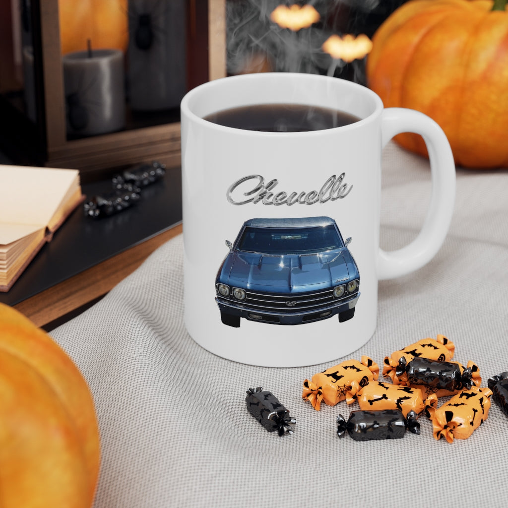 1969 Chevelle Ceramic Mug Classic Muscle Car Guy Gift,lover,Camaro,GTO,firebird,nova,corvette,hot rod,Chevrolet,chevy