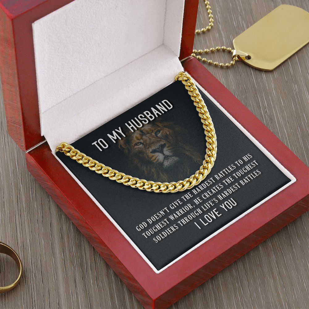 To My Husband - I love You - Cuban Necklace - Gift
