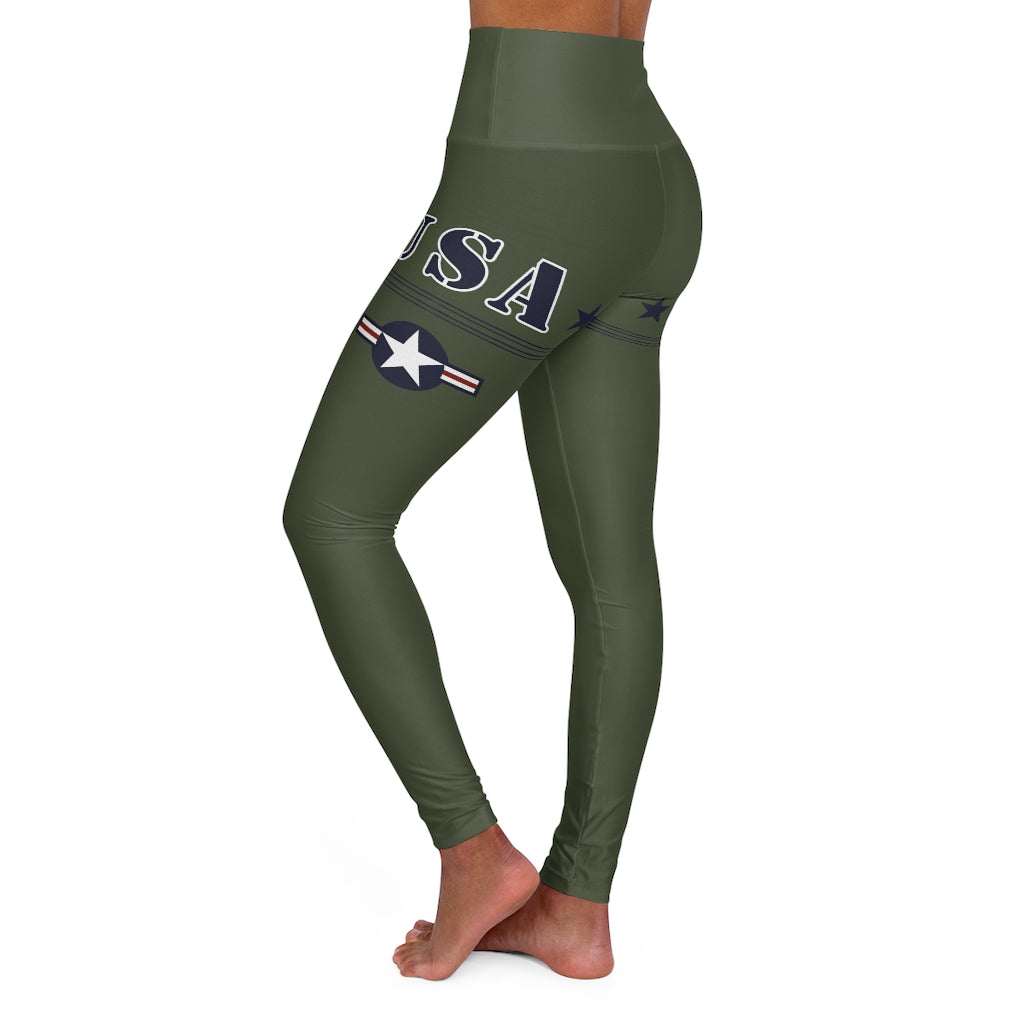 USA Military Style Patriotic High Waisted Yoga Leggings